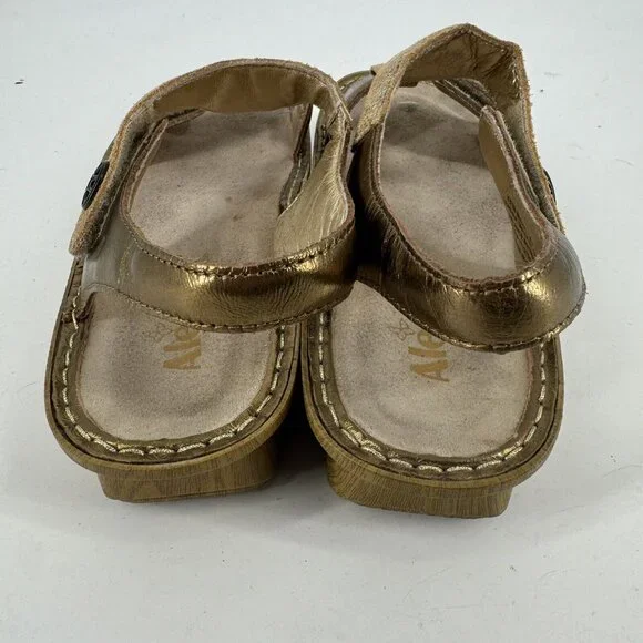 Alegria Sandals Women’s 9 gold  leather slip on slide comfort beach kendra - Picture 6 of 7